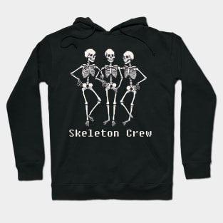 Skeleton crew pixel Halloween design Hoodie
